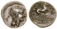 denar 91 pne, Rzym, Aw: Głowa Romy w hełmie w pr