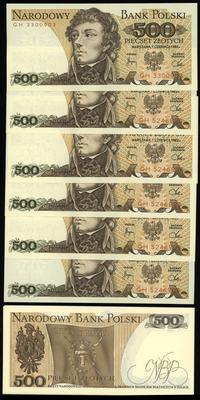 zestaw: 11 x 500 złotych 1.06.1982, serie GH, ba