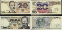 zestaw 2 banknotów 1976–1982, w zestawie: 200 zł