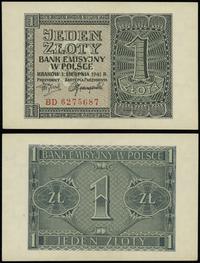 1 złoty 1.08.1941, seria BD, numeracja 6275687, 