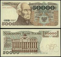 50.000 złotych 1.12.1989, seria AM, numeracja 66