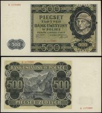 500 złotych 1.03.1940, seria B, numeracja 117098