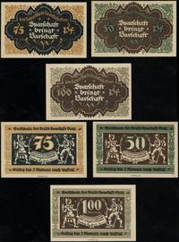 zestaw: 50, 75 i 100 fenigów 6.10.1921, razem 3 