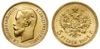 5 rubli 1904 (AP), Petersburg, złoto, 4.30 g, pi