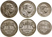 Węgry, zestaw: 2 x 2 korony (1912, 1913) i 1 x 1 korona 1915
