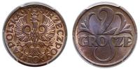 2 grosze 1938, Warszawa, piękna moneta z natural
