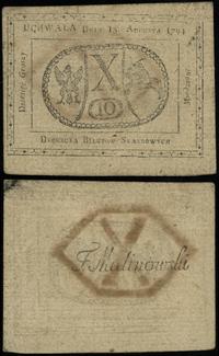 10 groszy 13.08.1794, przybrudzony papier, miejs
