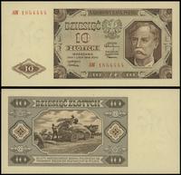 10 złotych 1.07.1948, seria AW, numeracja 185444