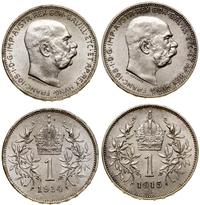 zestaw: 2 x 1 korona 1914 i 1915, Wiedeń, razem 