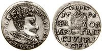 trojak 1596, Ryga, moneta czyszczona i lakierowa