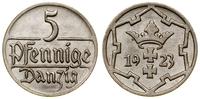 5 fenigów 1923, Berlin, herb Gdańska, AKS 22, Ja