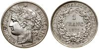 1 frank 1871 A, Paryż, srebro próby 835, bardzo 