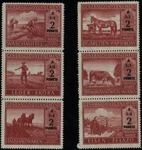 Polska podczas II Wojny Światowej, zestaw 6 znaczków premiowych wartości 2 punktów, 1942–1944