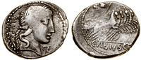 denar 90 pne, Rzym, Aw: Głowa Apollina w wieńcu 