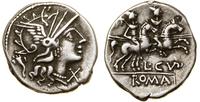 denar 119 pne, Rzym, Aw: Głowa Romy w prawo, za 