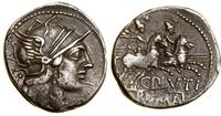 denar 121 pne, Rzym, Aw: Głowa Romy w prawo, Rw: