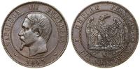 10 centymów 1853 W, Lille, ładnie zachowane, Gad