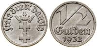 1/2 guldena 1932, Berlin, herb Gdańska, wyczyszc