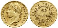 20 franków 1811 A, Paryż, złoto, 6.41 g, Fr. 511