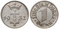1 gulden 1932, Berlin, herb Gdańska, ładne, AKS 