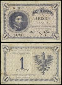 1 złoty 28.02.1919, seria 38 F, numeracja 031927