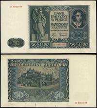 50 złotych 1.08.1941, seria D, numeracja 8951699