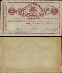 5 pesos 4.02.1876, numeracja 28498, drobne ugięc