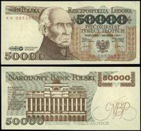 50.000 złotych 1.12.1989, seria AA, numeracja 08