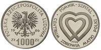 1.000 złotych 1986, Warszawa, PRÓBA Pomnik Szpit