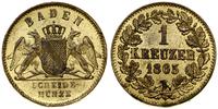 1 krajcar 1865, Karlsruhe, złocony, AKS 132, Jae