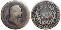 1 złoty 1828 FH, Warszawa, rzadki rocznik, Bitki