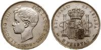 5 peset 1898 SGV, Madryt, srebro próby 900, 25.0