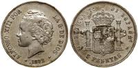 5 peset 1892 PGM, Madryt, srebro próby 900, 24.9