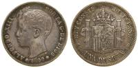 1 peseta 1899, Madryt, srebro próby 835, KM 706