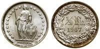 1/2 franka 1967 B, Berno, srebro próby 835, 2.5 