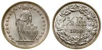 1/2 franka 1959 B, Berno, srebro próby 835, 2.5 