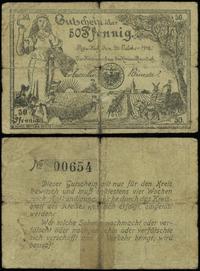 50 fenigów 20.10.1918, numeracja 00654, złamania