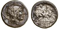 denar 209–208 pne, Rzym, Aw: Głowa Romy w prawo,