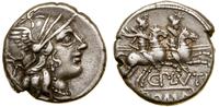 denar 121 pne, Rzym, Aw: Głowa Romy w prawo, Rw:
