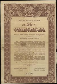 Rzeczpospolita Polska (1918–1939), 3% Premiowa Pożyczka Budowlana na 50 złotych w złocie, 1.08.1930