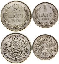 lot 2 monet, Londyn, 1 łat 1924 oraz 2 łaty 1926