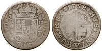 2 reale 1758, Sewilla, srebro, 5.49 g, Cayon 104