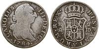 2 reale 1784, Madryt, srebro, 5.56 g, Cayon 1163