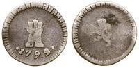 1/4 reala 1792, Santiago, srebro, 0.75 g, Cayon 