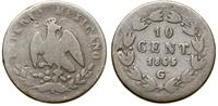 10 centavo 1865 G, Guanajuanto, srebro, 2.57 g, 