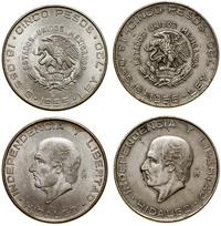 zestaw 2 x 5 peso  1955, 1956, Meksyk, srebro pr