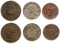 lot 3 monet, 2 centavo 1883 (Republika, Meksyk),