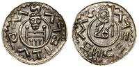 denar 1061–1086, Praga, Aw: Książę na tronie na 