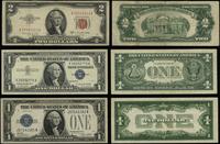zestaw: 2 x 1 dolar i 1 x 2 dolary 1928–1957, 2 
