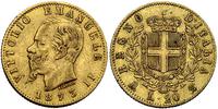 20 lirów 1873/M, Mediolan, złoto, 6.44 g